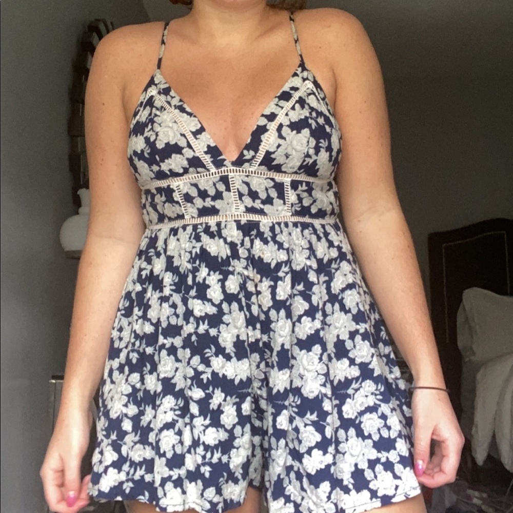 Blue floral LF romper